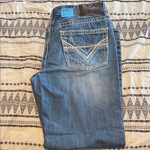 Double barrel straight relaxed straight leg